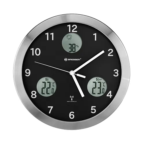 picture Bresser MyTime io Wall Clock 30cm, black,  1
