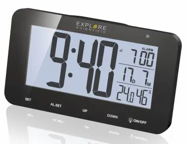 photo Explore Scientific RC Digital Alarm Clock, black