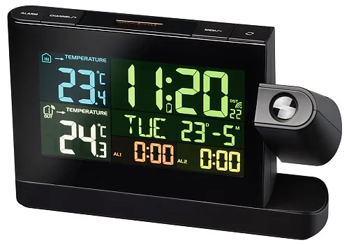 picture Bresser Projection Clock with Color Display, black