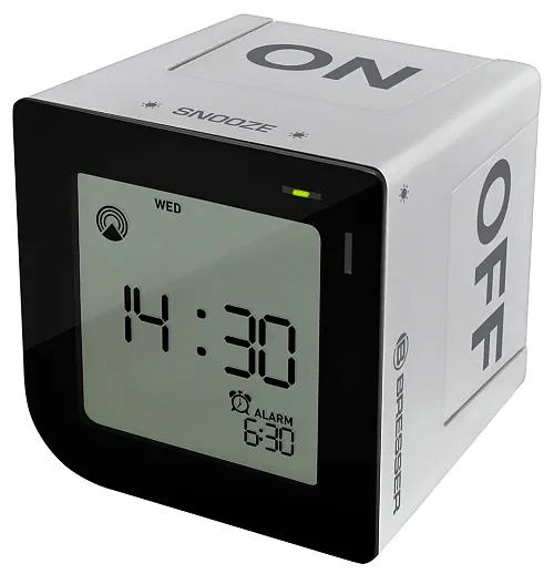 image Bresser FlipMe Tabletop Alarm Clock, silver