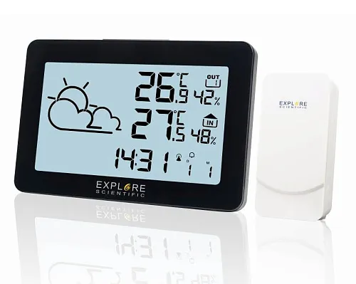 image Explore Scientific Radio-controlled Weather Station, black