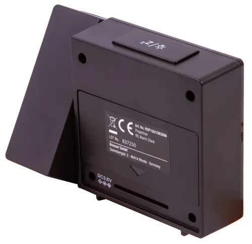 photograph Explore Scientific RC Digital Projection Clock with Indoor Temperature, black,  12