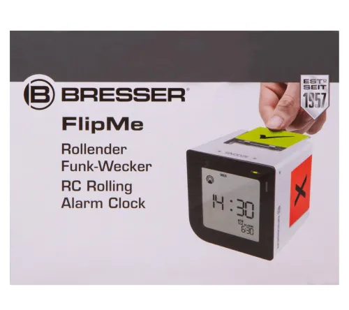 image Bresser FlipMe Tabletop Alarm Clock, silver,  12