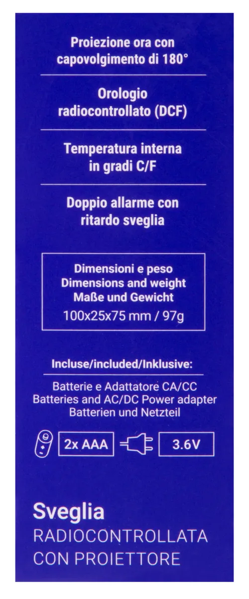 picture Explore Scientific RC Digital Projection Clock with Indoor Temperature, white,  18