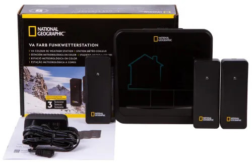 photo Bresser National Geographic VA Weather Station with Color Display and 3 Sensors,  2