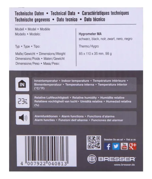 picture Bresser Mould Alert Hygrometer, black,  10