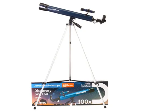 photograph Levenhuk Discovery Sky T50 Telescope with book,  2