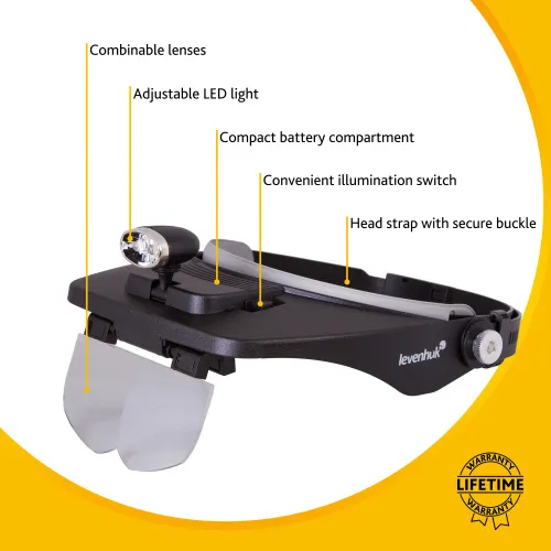 image Levenhuk Zeno Vizor H3 Head Magnifier,  12