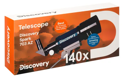 photograph Levenhuk Discovery Spark 703 AZ Telescope with book,  12