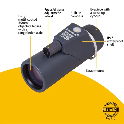 image Levenhuk Nelson 7x35 Monocular with Reticle and Compass,  10