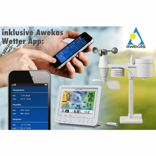 picture Bresser 5-in-1 Wi-Fi Weather Station with Colour Display, white,  5