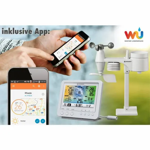 picture Bresser 5-in-1 Wi-Fi Weather Station with Colour Display, white,  4