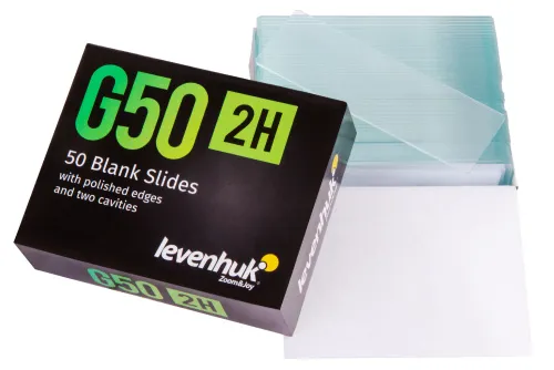 photograph Levenhuk G50 2H Double Cavity Blank Slides, 50 pcs,  2