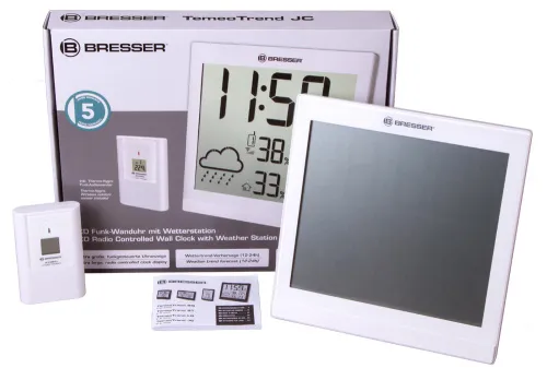 photograph Bresser TemeoTrend JC LCD RC Weather Station (Wall clock), white,  2
