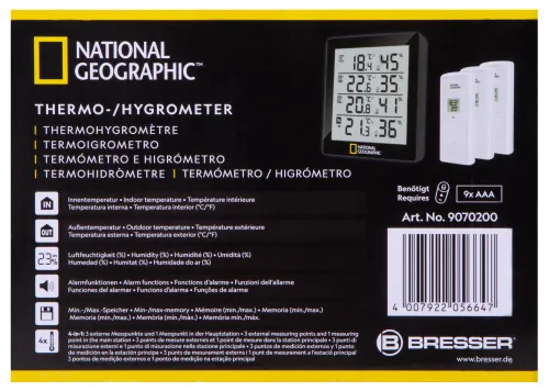 photograph Bresser National Geographic Thermo-Hygrometer 4 Measurement Results, black,  12