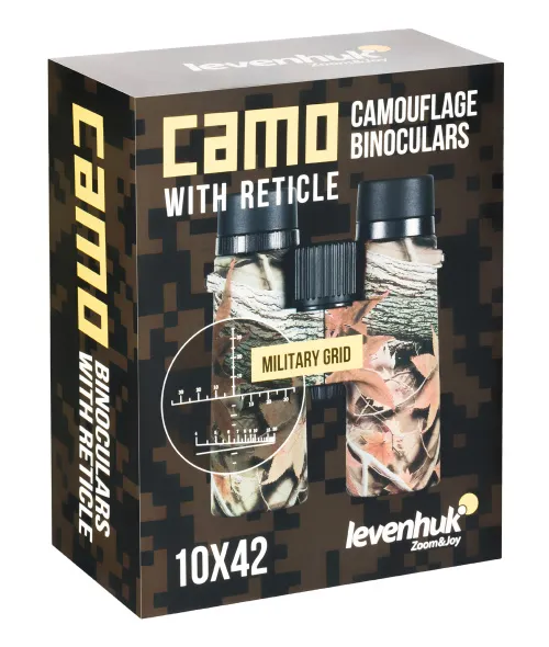 photograph Levenhuk Camo 10x42 Binoculars with Reticle,  14