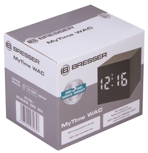 image Bresser MyTime WAC Tabletop Alarm Clock, black,  10