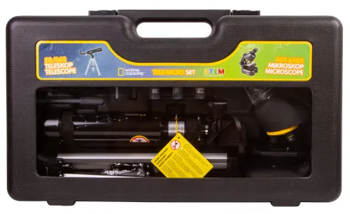 picture Bresser National Geographic Set: 50/360 AZ Telescope and 40x–640x Microscope,  2