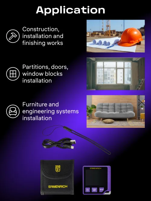 photo Ermenrich Verk LQ60 3-in-1 Digital Level with Laser Meter,  13