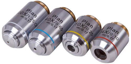 image Levenhuk 1000 Plan Objectives Set, 4x, 10x, 40xs, 100xs (oil),  2