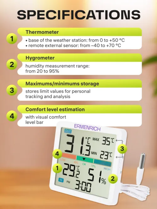 image Ermenrich Report WR10 Thermohygrometer,  10