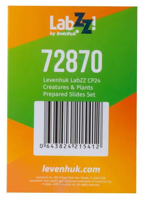 photo Levenhuk LabZZ CP24 Creatures & Plants Prepared Slides Set,  16