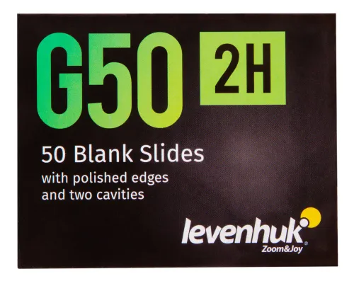 photograph Levenhuk G50 2H Double Cavity Blank Slides, 50 pcs,  8