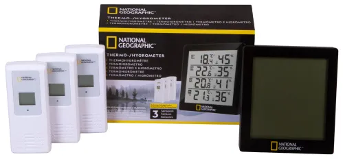 photograph Bresser National Geographic Thermo-Hygrometer 4 Measurement Results, black,  2