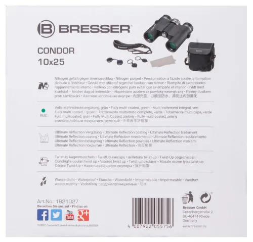 photograph Bresser Condor UR 10x25 Binoculars,  14