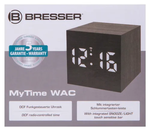 image Bresser MyTime WAC Tabletop Alarm Clock, black,  11