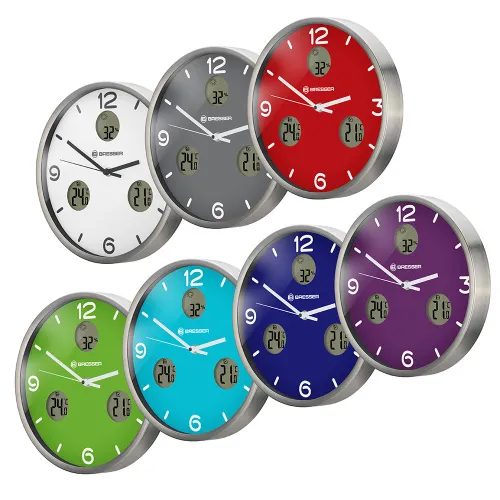 picture Bresser Optus MyTime Bresser MyTime io NX Thermo/Hygro Wall Clock 35cm, white,  12
