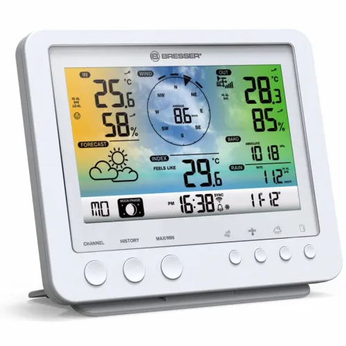 picture Bresser 5-in-1 Wi-Fi Weather Station with Colour Display, white,  2