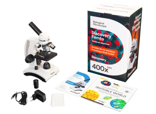 picture Levenhuk Discovery Femto Polar Microscope with book,  2