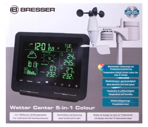 photograph Bresser 5-in-1 Weather Station with Colour Display, black,  13