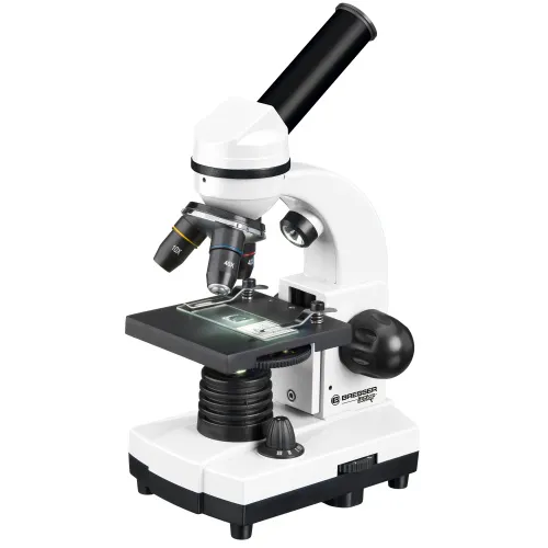 photograph Bresser Junior Biolux SEL 40–1600x Microscope with case, white,  3