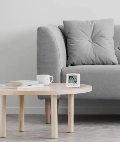 photograph Explore Scientific RC Digital Clock with Indoor Temperature, white,  2