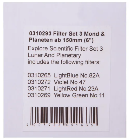 photograph Explore Scientific Filter Set N3,  12