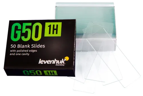 image Levenhuk G50 1H Single Cavity Blank Slides, 50 pcs,  2