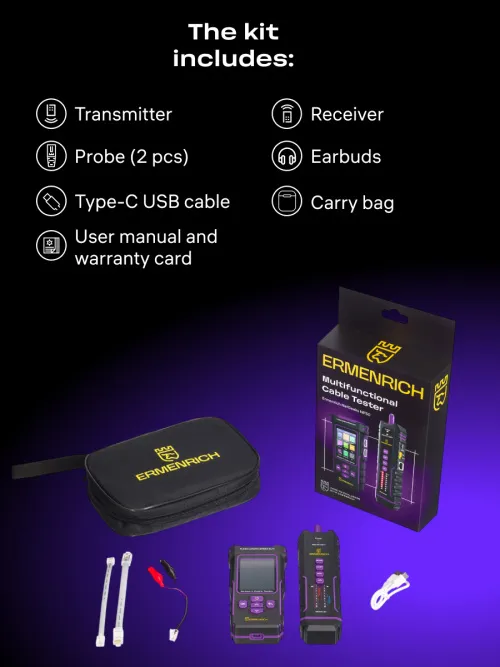 picture Ermenrich Ping SM75 Cable Tester With Multimeter,  15