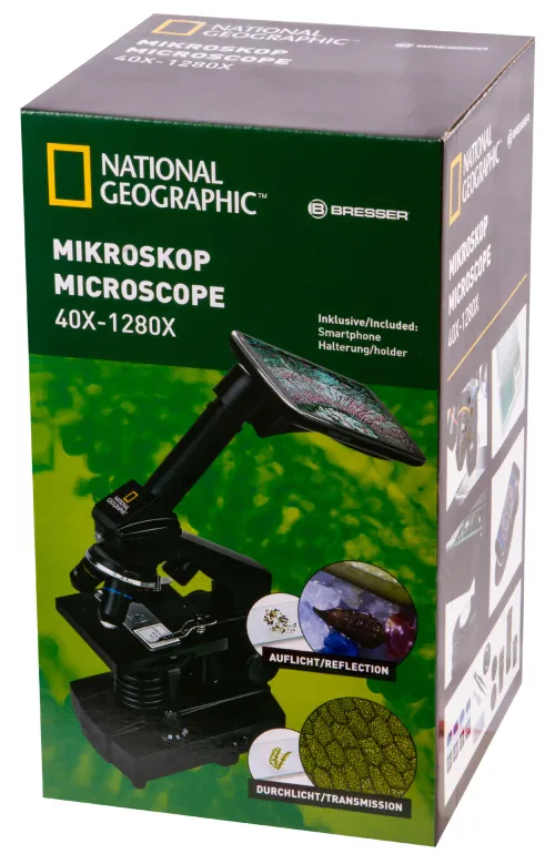 picture Bresser National Geographic 40x–1280x Microscope with Smartphone Holder,  18