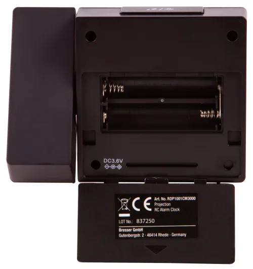 photograph Explore Scientific RC Digital Projection Clock with Indoor Temperature, black,  13