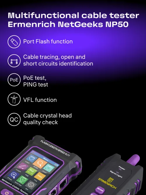 picture Ermenrich NetGeeks NP50 Multifunctional Cable Tester,  15