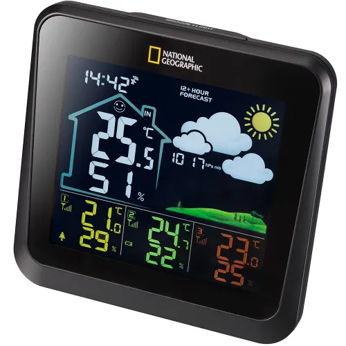photo Bresser National Geographic VA Weather Station with Color Display and 3 Sensors,  3
