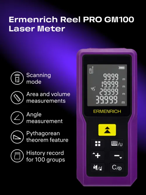 photo Ermenrich Reel PRO GM100 Laser Meter,  9
