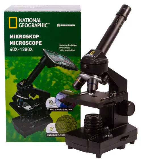 picture Bresser National Geographic 40x–1280x Microscope with Smartphone Holder,  17