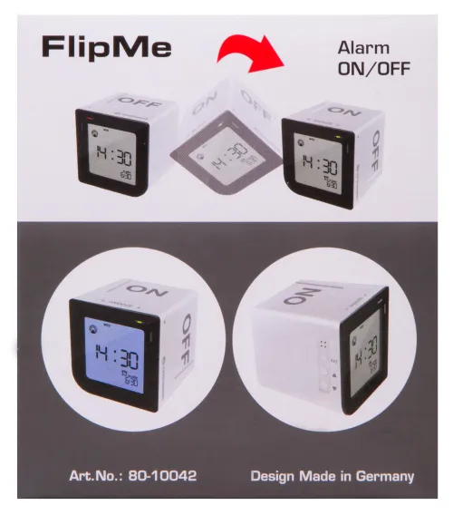 image Bresser FlipMe Tabletop Alarm Clock, silver,  15
