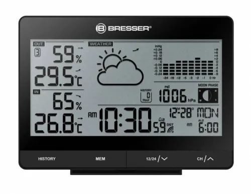 photo Bresser Tendence WSX Weather Station w/24h Barometric Pressure Chart,  2