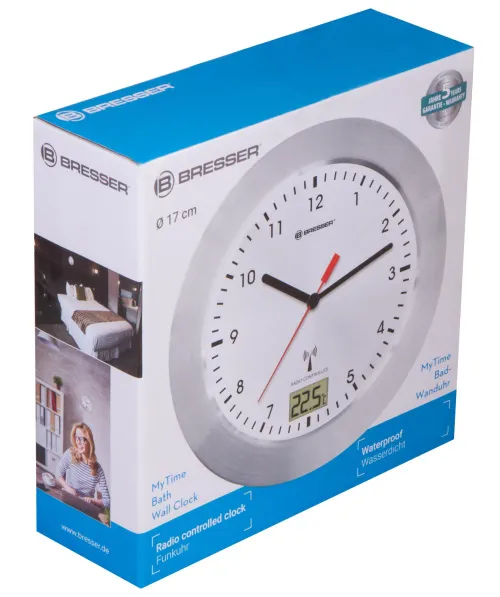 image Bresser MyTime Bath Waterproof Wall Clock, white,  6
