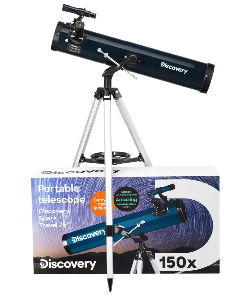 image Levenhuk Discovery Spark Travel 76 Telescope with book,  2