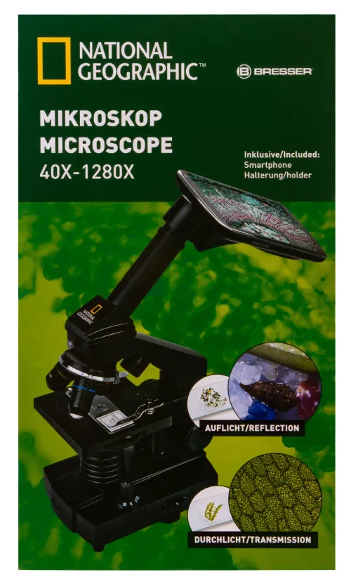 picture Bresser National Geographic 40x–1280x Microscope with Smartphone Holder,  19